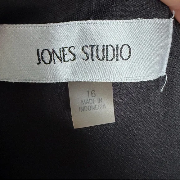 Vintage Jones Studio Dress Abstract Floral Tiered Drop Waist Art To Wear Black - Picture 9 of 10